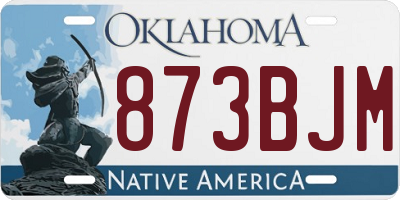 OK license plate 873BJM
