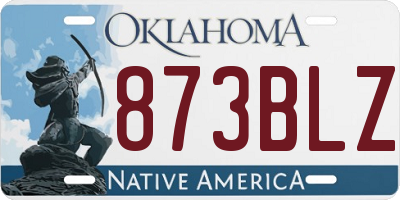 OK license plate 873BLZ