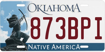 OK license plate 873BPI