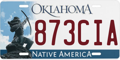 OK license plate 873CIA
