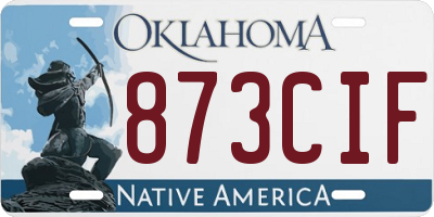 OK license plate 873CIF