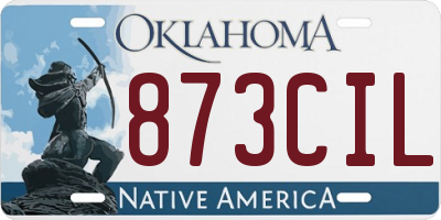 OK license plate 873CIL