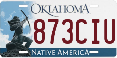 OK license plate 873CIU
