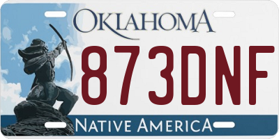 OK license plate 873DNF
