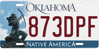 OK license plate 873DPF
