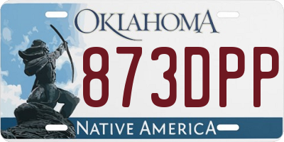 OK license plate 873DPP