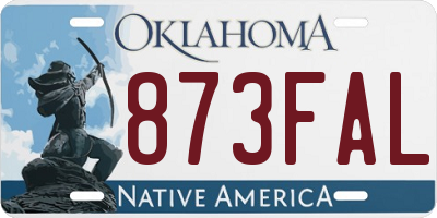 OK license plate 873FAL