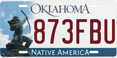 OK license plate 873FBU