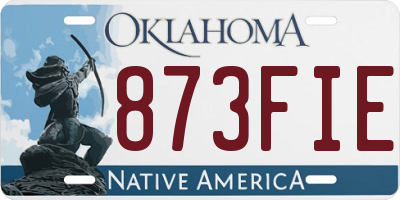 OK license plate 873FIE
