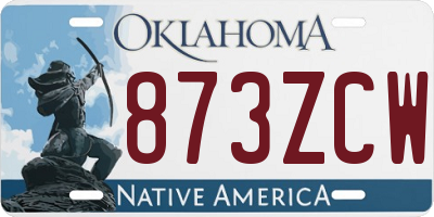 OK license plate 873ZCW