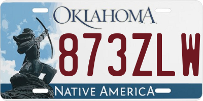 OK license plate 873ZLW