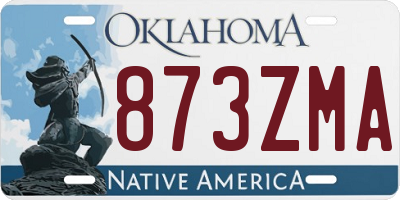 OK license plate 873ZMA