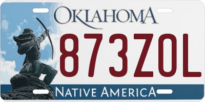 OK license plate 873ZOL