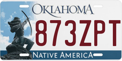 OK license plate 873ZPT