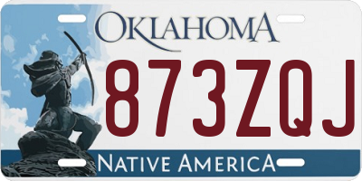 OK license plate 873ZQJ