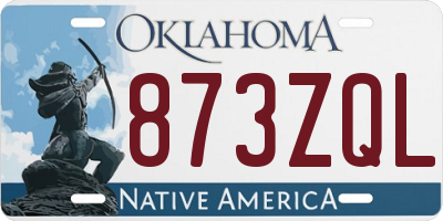 OK license plate 873ZQL