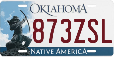 OK license plate 873ZSL