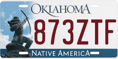 OK license plate 873ZTF