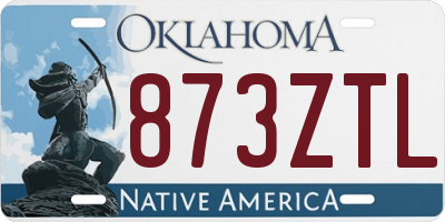 OK license plate 873ZTL
