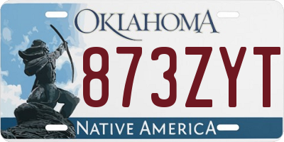 OK license plate 873ZYT