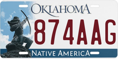 OK license plate 874AAG