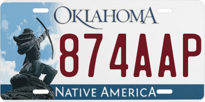 OK license plate 874AAP