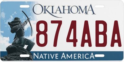 OK license plate 874ABA