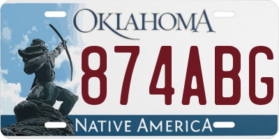 OK license plate 874ABG