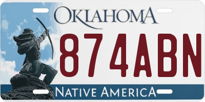 OK license plate 874ABN