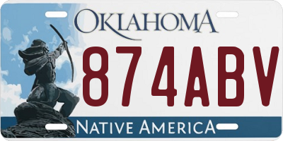 OK license plate 874ABV