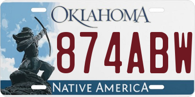 OK license plate 874ABW
