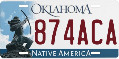 OK license plate 874ACA