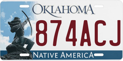 OK license plate 874ACJ
