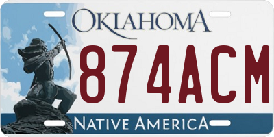 OK license plate 874ACM