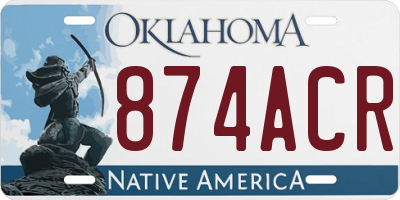 OK license plate 874ACR