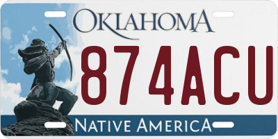 OK license plate 874ACU