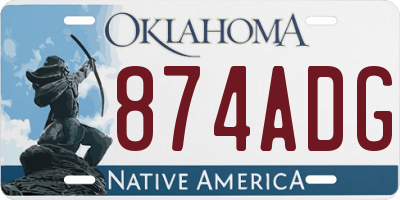 OK license plate 874ADG