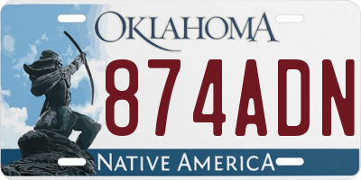 OK license plate 874ADN