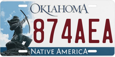OK license plate 874AEA