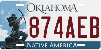OK license plate 874AEB