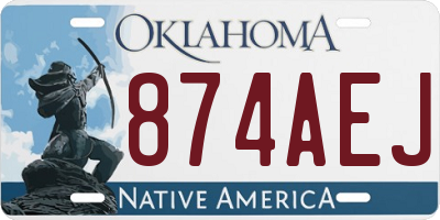 OK license plate 874AEJ