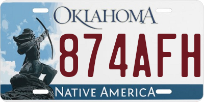 OK license plate 874AFH