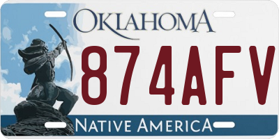 OK license plate 874AFV