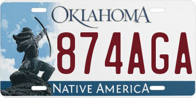 OK license plate 874AGA
