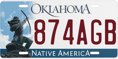 OK license plate 874AGB