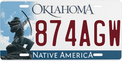 OK license plate 874AGW