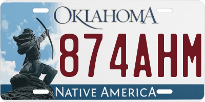 OK license plate 874AHM