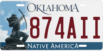 OK license plate 874AII