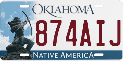 OK license plate 874AIJ