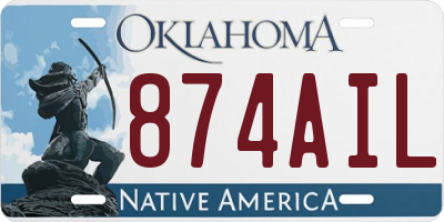 OK license plate 874AIL